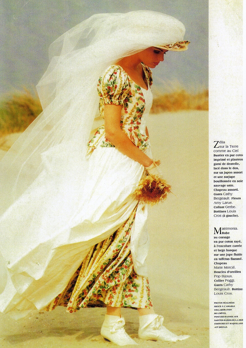 Robe de mariée champêtre- robe de mariée imprimée – Mariages Magazine- Zélia