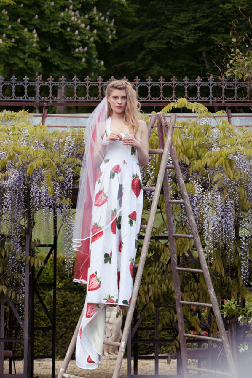 Robe de marié champêtre chic-robe de mariée colorée- mariage campagne- Zélia – Montmartre