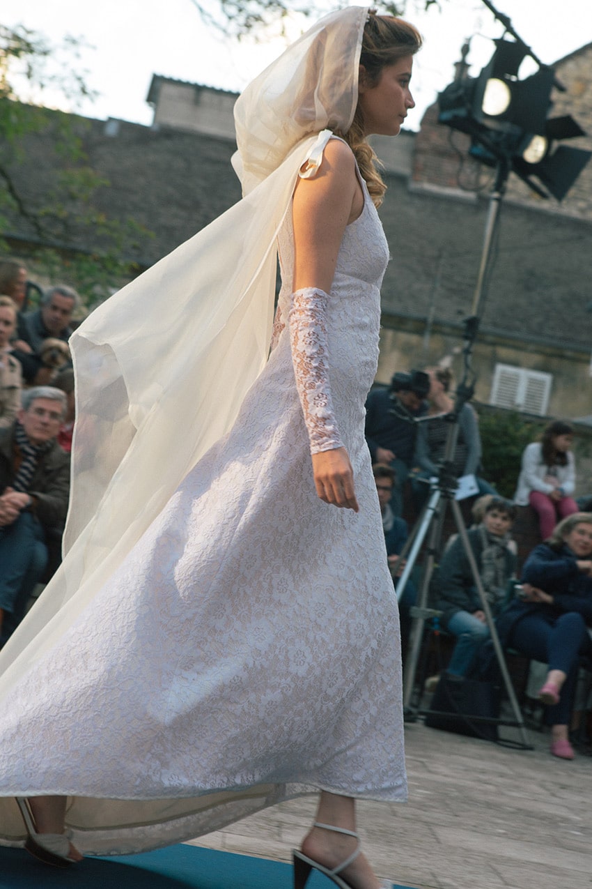 Robe de mariée romantique – défilé de robes de mariée au musée de Chantilly- Zélia