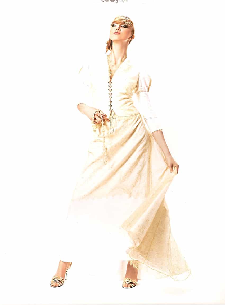 Robe de marée or et blanc- mariage chic- créatrice de robes de mariée- Zélia- Moscou- Paris