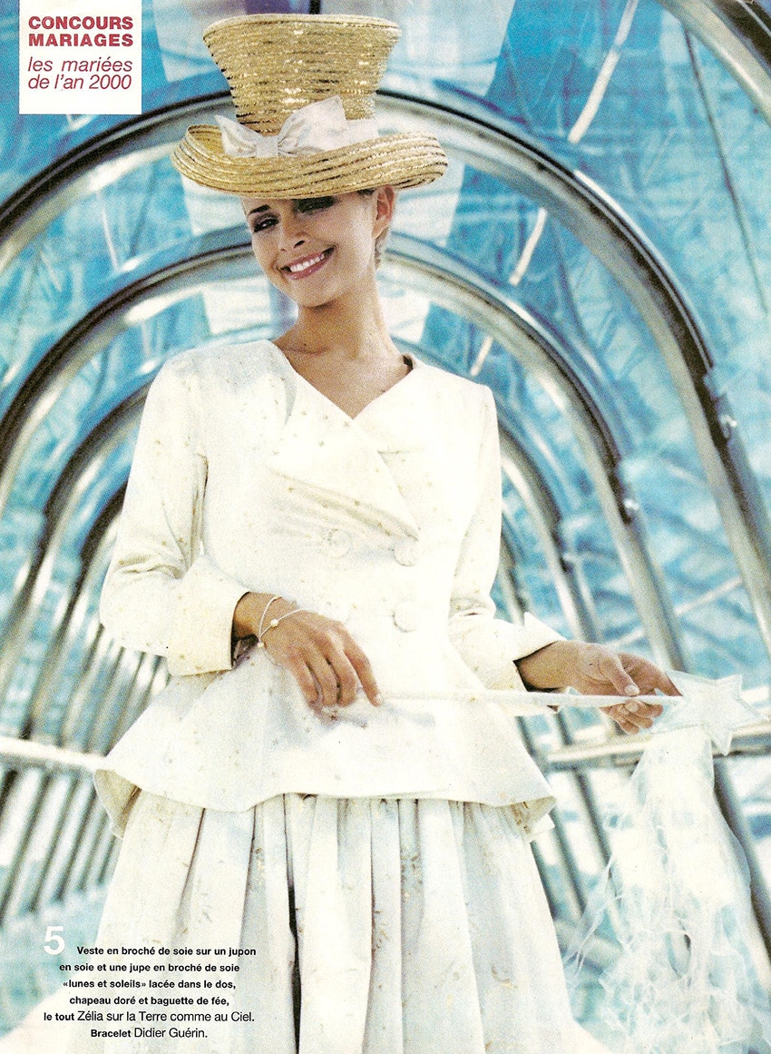 Redingote de mariée – robe de mariée chic et mode- chapeau de mariée- Zélia- Montmartre