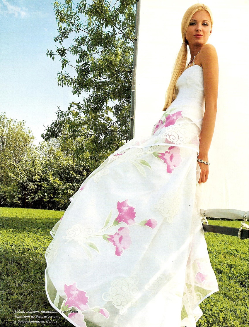 Robe de mariée colorée – bustier blanc de mariée – jupe rose de mariée- Zélia- Montmartre