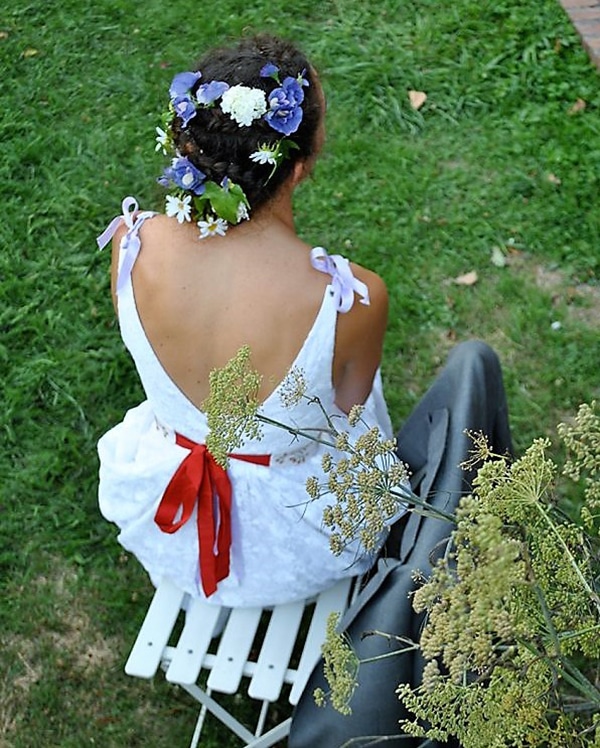Robe de mariée bohème- robe de mariée en dentelle blanche- mariage chic – Zélia – Montmartre